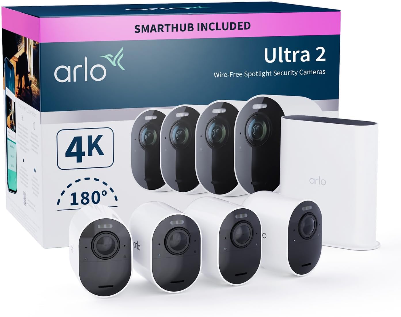 Arlo Ultra 2 Outdoor 4K UHD Wireless Security Camera mounted outside