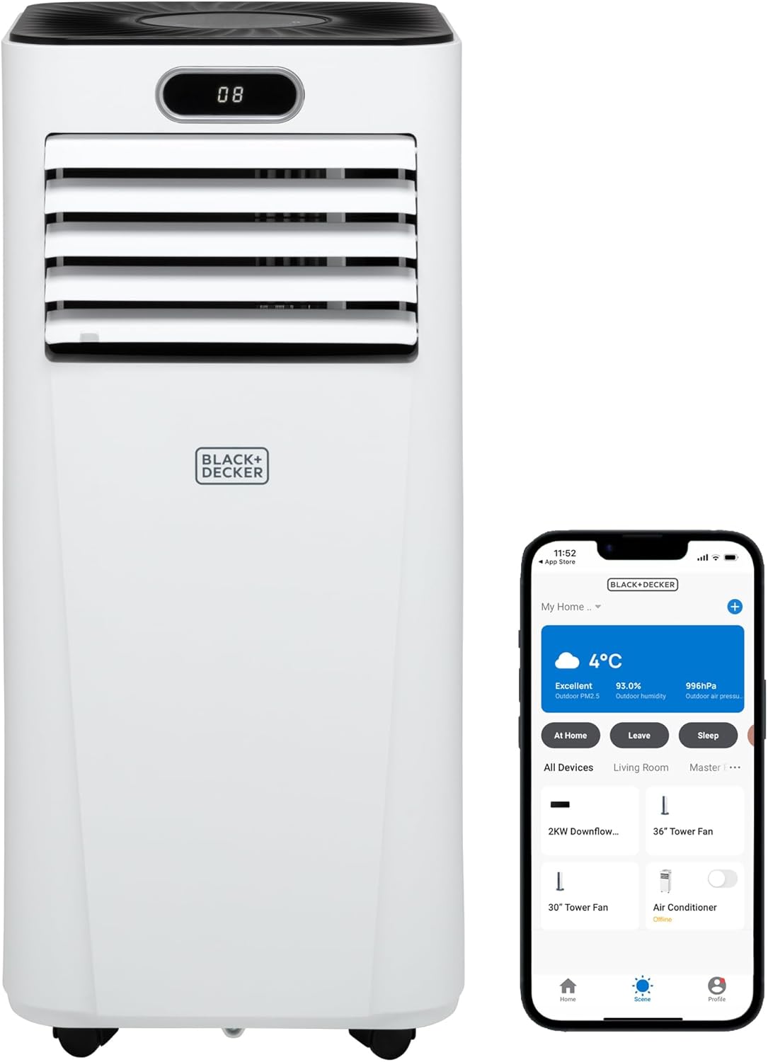 BLACK+DECKER BXAC40023GB Portable 3-in-1 Smart Air Conditioner
