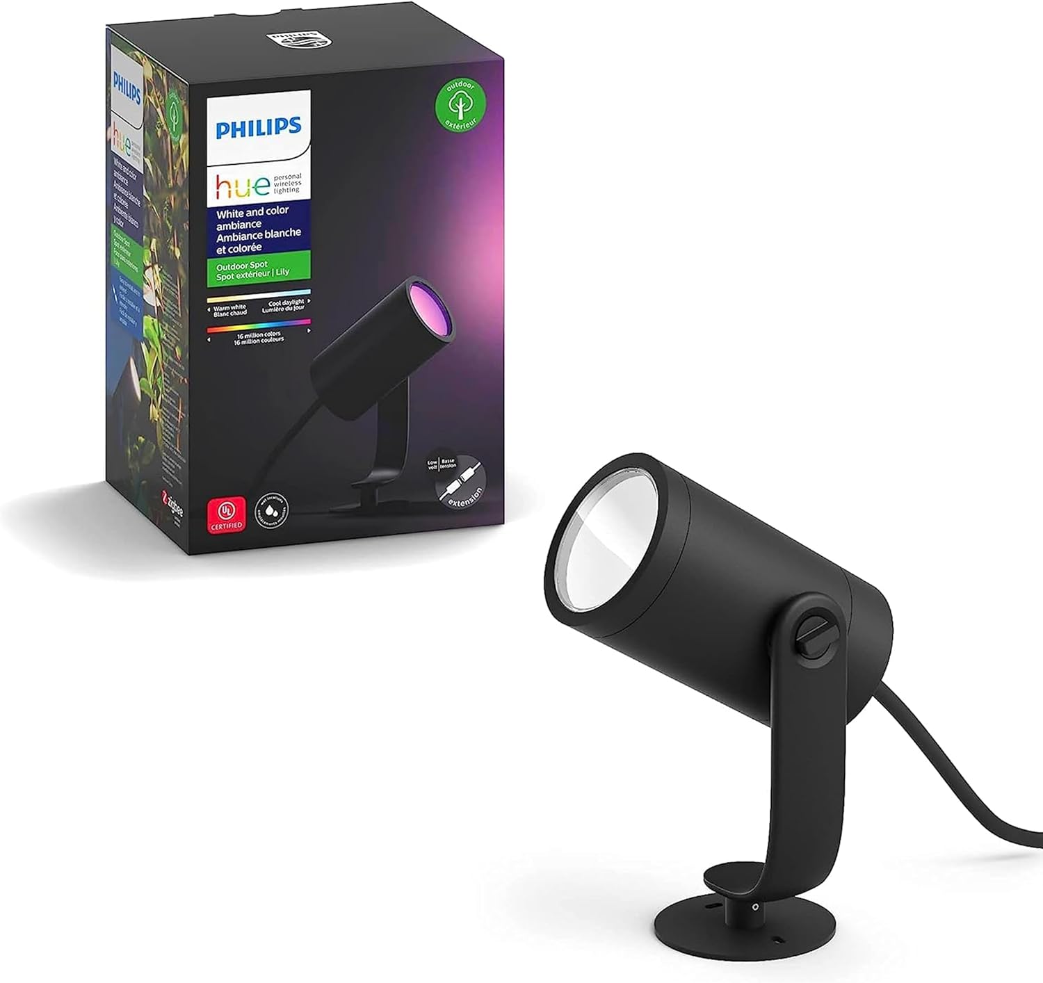 Philips Hue Lily White and Colour Ambiance LED Single Spotlight