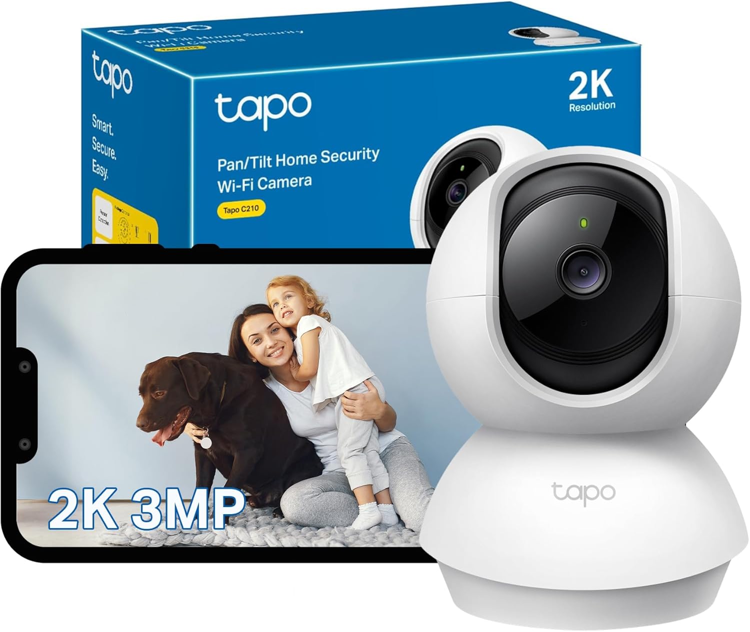 Tapo C210 Indoor Security Camera with Pan/Tilt and Night Vision