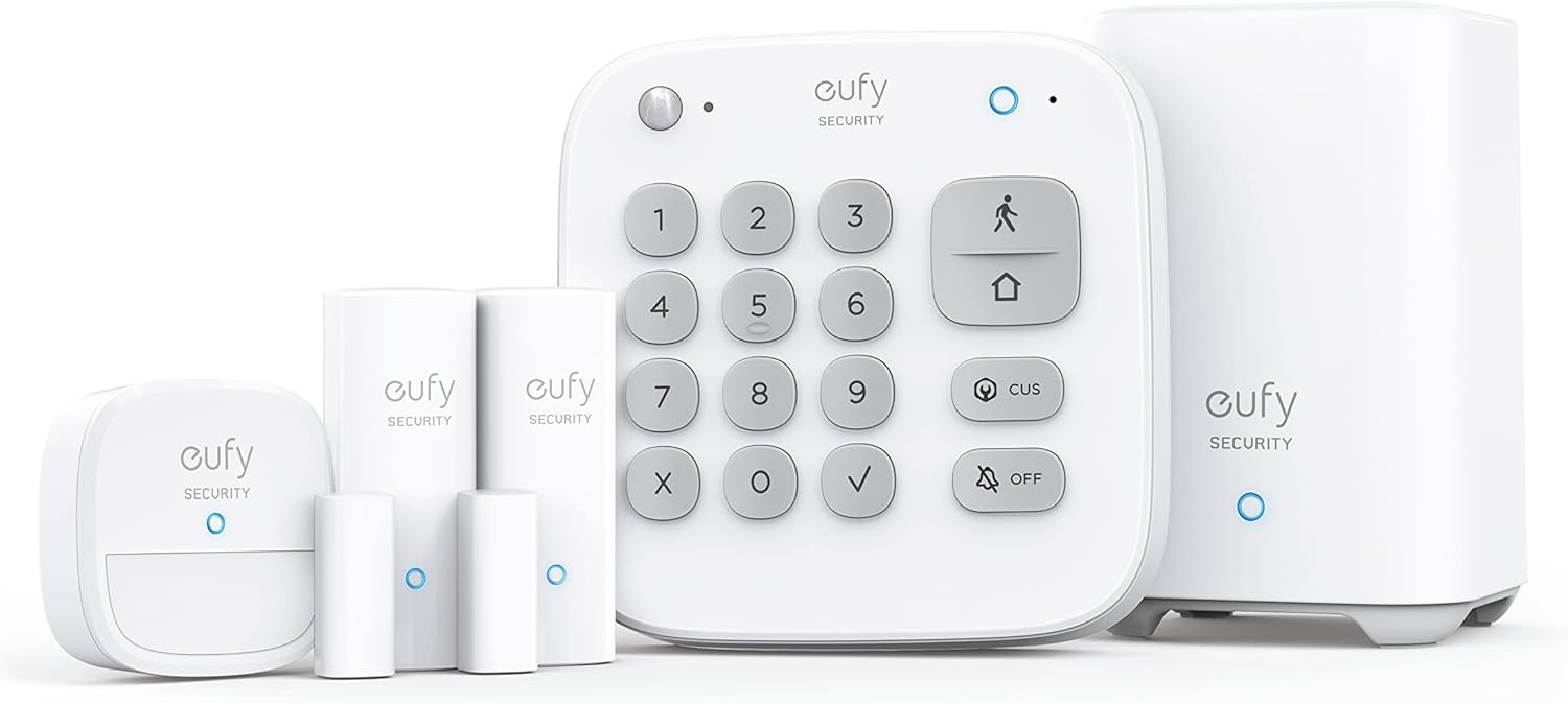 eufy Security 5-Piece Home Alarm Kit – Motion Sensor, Entry Sensors, Keypad, and HomeBase