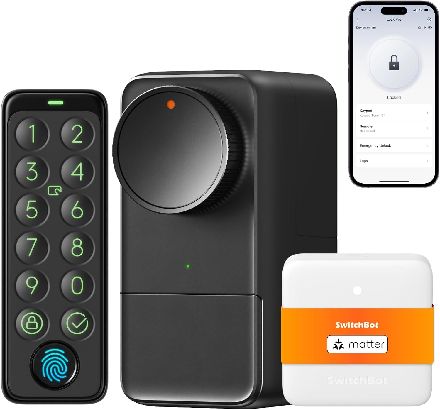 SwitchBot Smart Lock Pro with touchscreen keypad and fingerprint reader