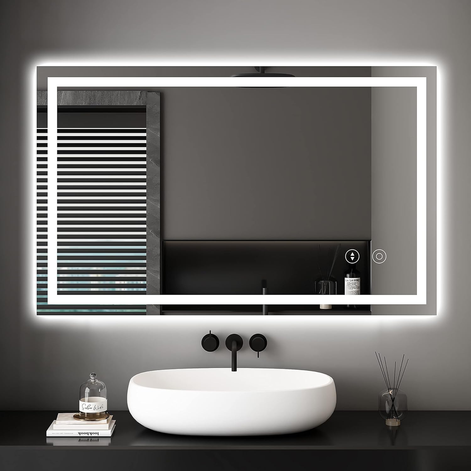 Dripex Bathroom Mirror with LED Lights, 1000 x 600 MM Illuminated Backlit Wall Mounted