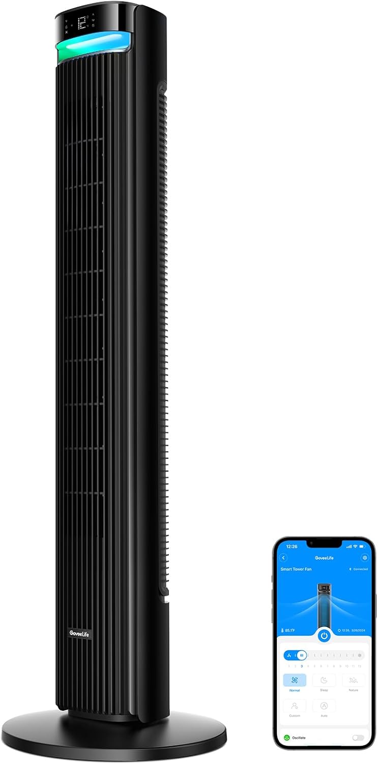 GoveeLife 42-inch Smart Quiet Tower Fan of 27 dB