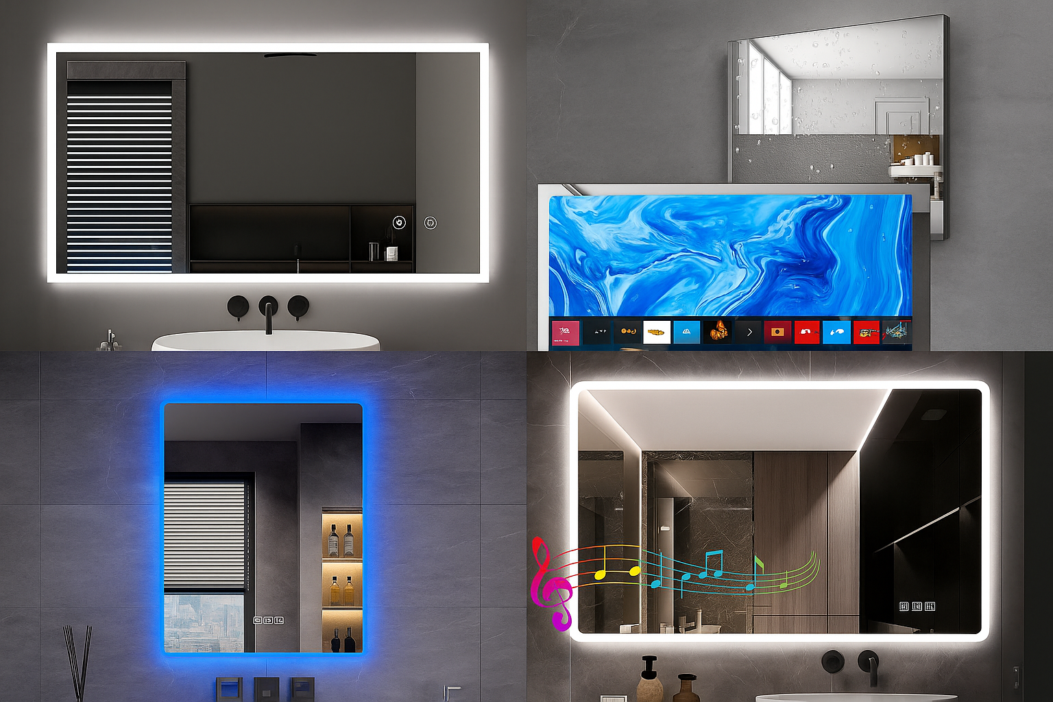 Top 5 Smart Bathroom Mirrors with LED, Bluetooth & TV in the UK